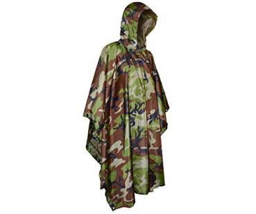 Robuster Regenponcho aus Ripstop in woodland 144 x 223 cm